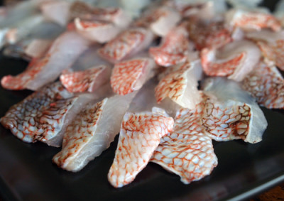 オニカサゴの鍋、しゃぶしゃぶ