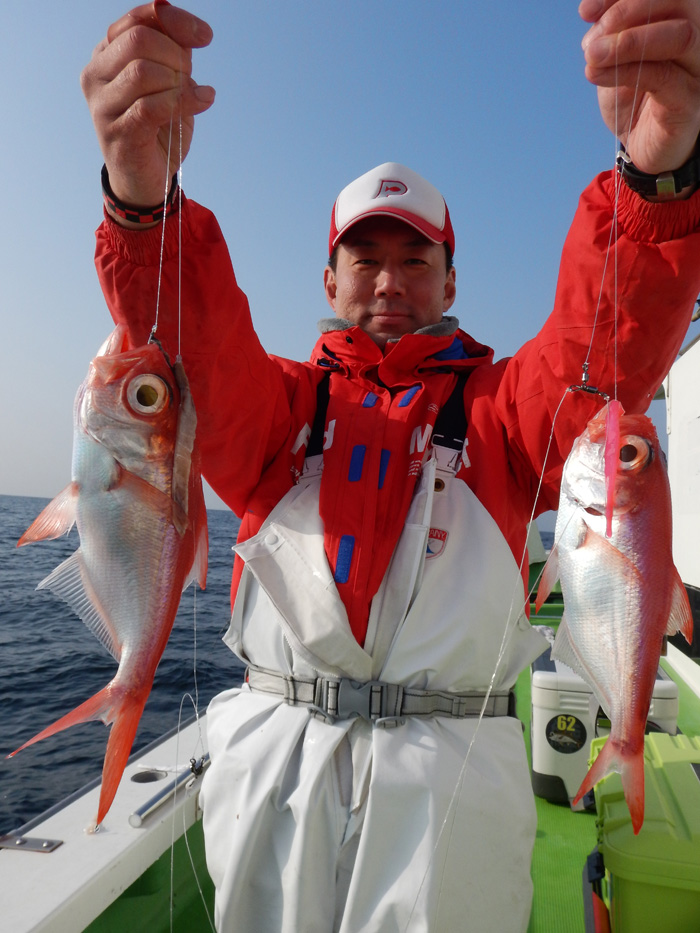 【3月22日】キンメのトップ9尾。キス船のヒラメ、最大は3.3キロ。スルメ船も乗り乗り。マルイカは茅ヶ崎沖でスタート！