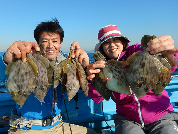 【11月6日】激アツ、カワハギ船。良型多数、2人で36，40尾！