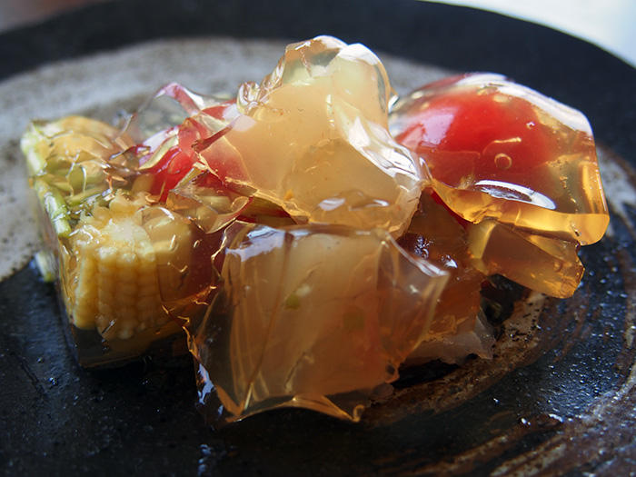 コチの昆布締めゼリー寄せ